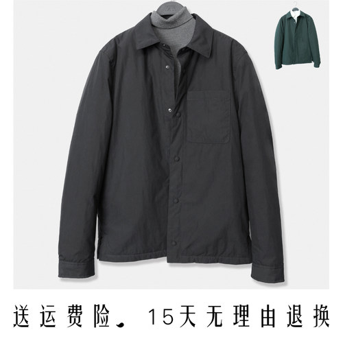 ZA男装 24秋冬新款科技面料轻便夹棉长袖衬衫宽松外套9621021