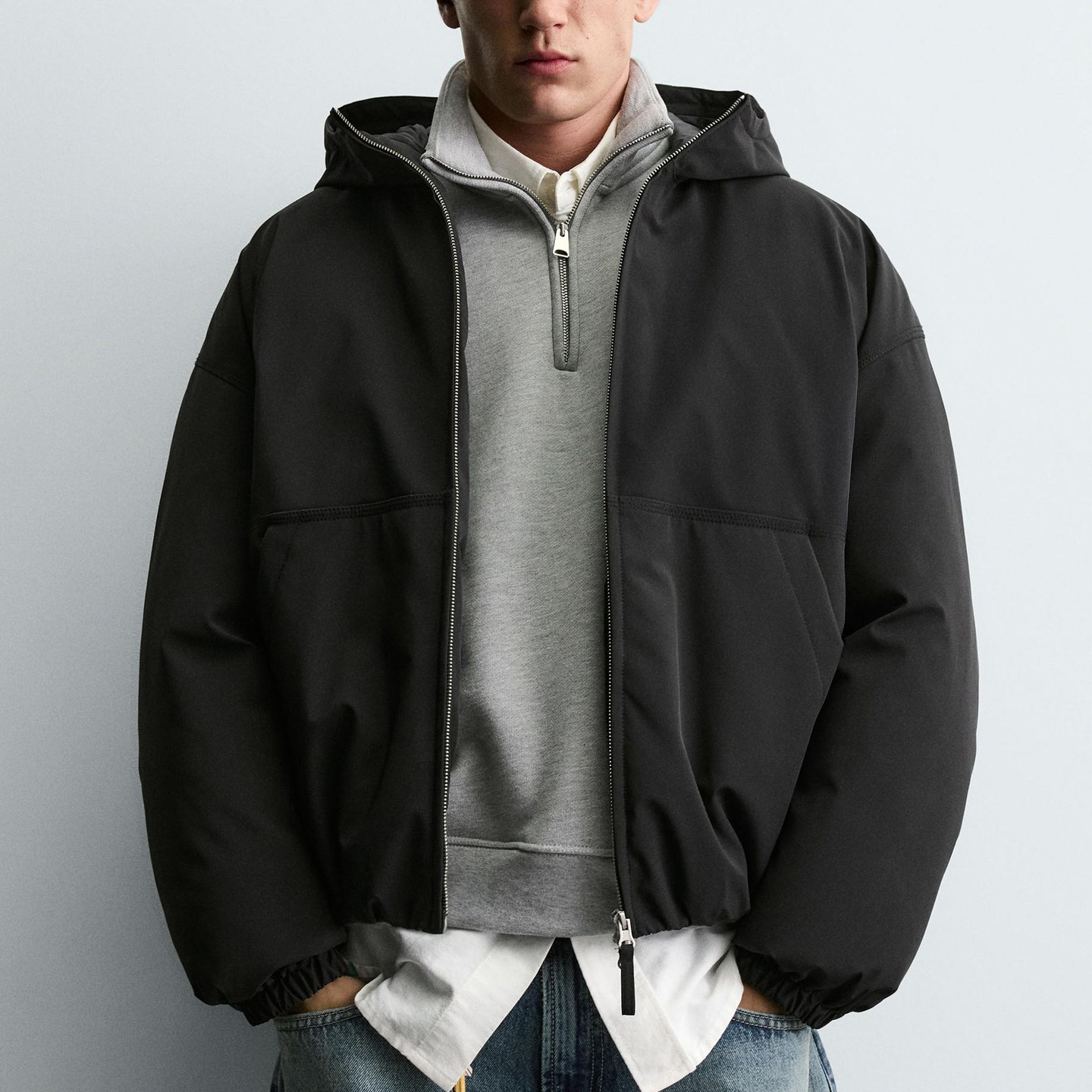 西班牙单！冬季新品 男装 宽松科技面料棉服夹克外套 8281405 800