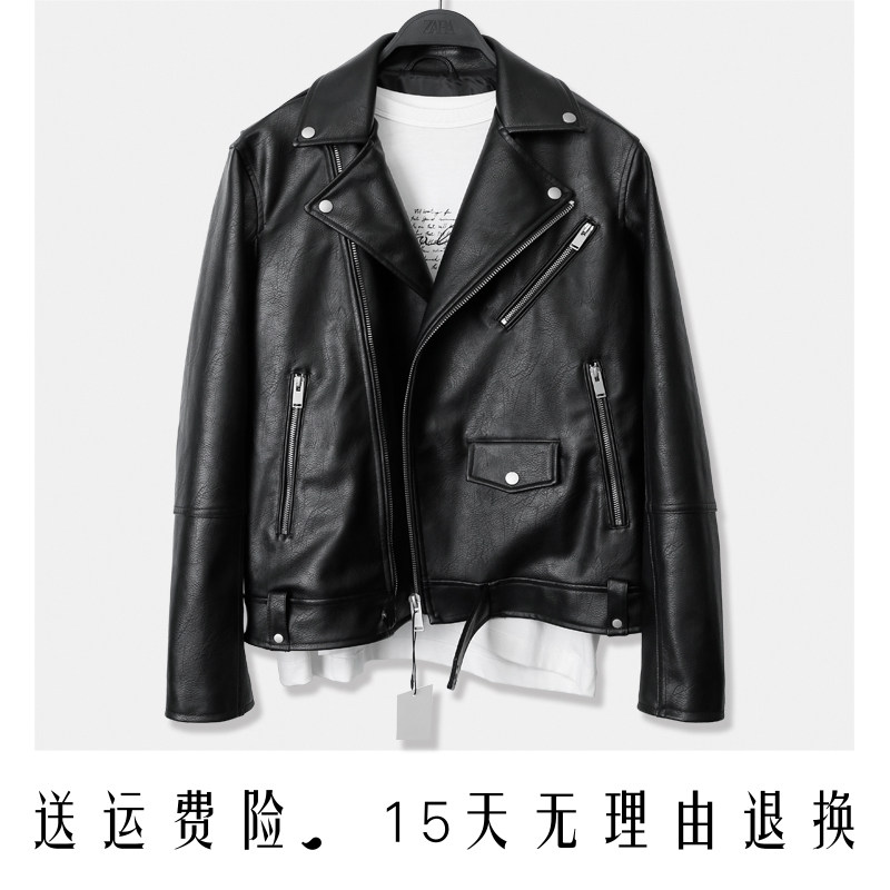 ZA男装翻领秋冬标准仿皮夹克外套