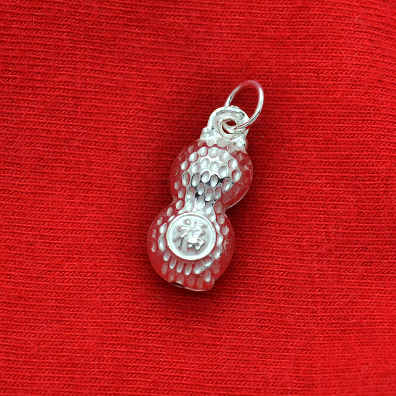 真银999纯银吊坠女福花生送红绳