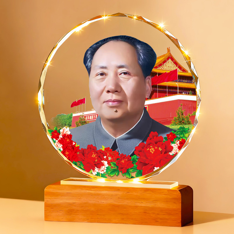 毛主席摆台老年毛泽东照片现代伟桌面摆件