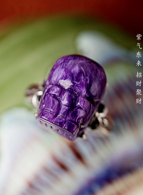 招财貔貅紫龙晶旺运戒指