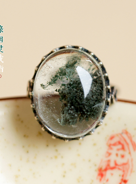 天然绿幽灵鬼佬财神戒指主正财