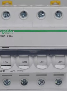 施耐德 小型断路器IC65N-4P D63A微型断路器A9F19463空气开关
