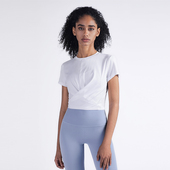 系带2种穿法T恤女 短款 ULIGYM网红健身上衣瑜伽服短袖 透气跑步罩衫