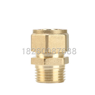 全铜加厚奇爱铝塑管外牙直接卡套铜直接六角内接头铝塑管接头