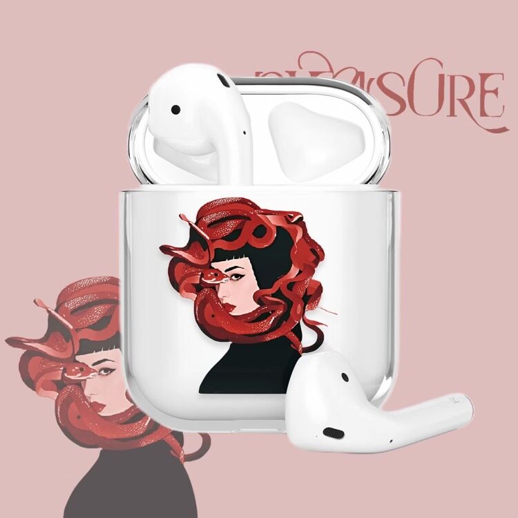 pleasure蔡依林耳机保护壳新专辑同款周边手绘jolin适用苹果airpods1234代/Pro/Pro2代Pro3