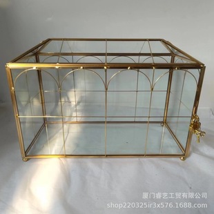 花房婚礼酒店家居客厅微景观摆件卡片红包收纳盒玻璃