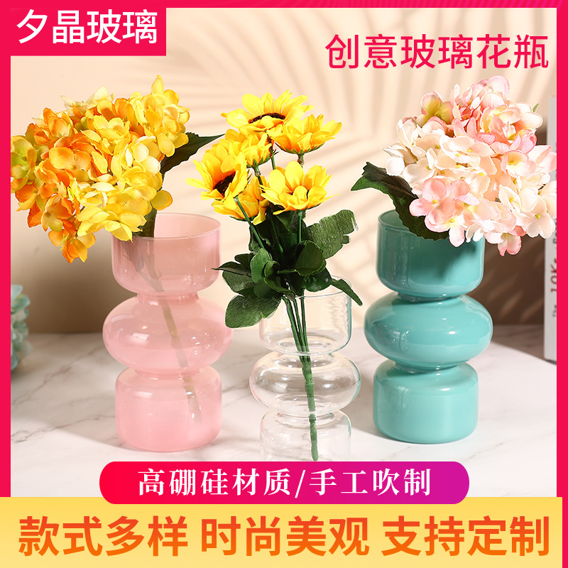 ins风复古玻璃花瓶家具摆件水养