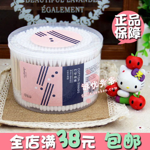 双圆头竹竿化妆棉签500支大盒装