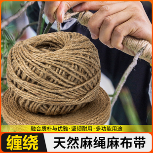 盆景造型专用麻绳树木造型手工捆绑粗草绳造型拿弯保护包裹枝杆条