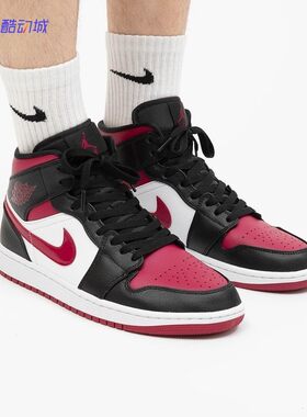 aj1mid中帮黑红篮球鞋