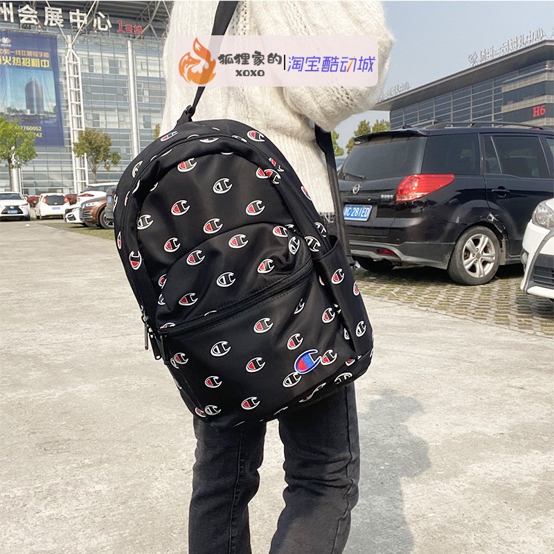 champion正品冠军印花背包双肩包