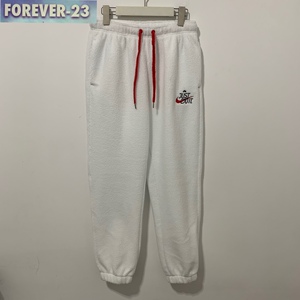 Nike耐克 女子运动裤休闲羊羔绒保暖束脚长裤FD4069 FD4068