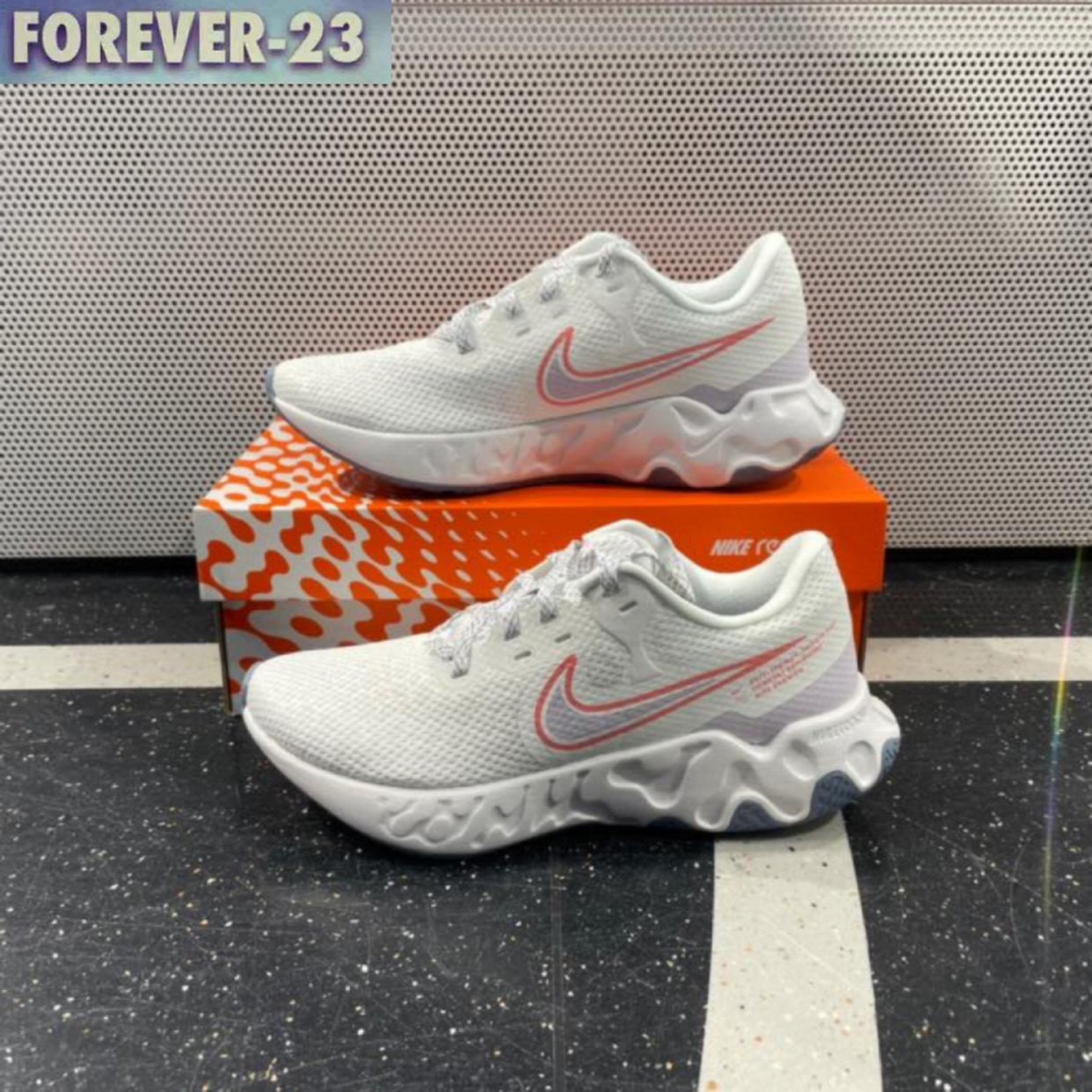 酷动城耐克女子renew ride 2 白紫加厚泡棉减震科技女鞋 cu3508