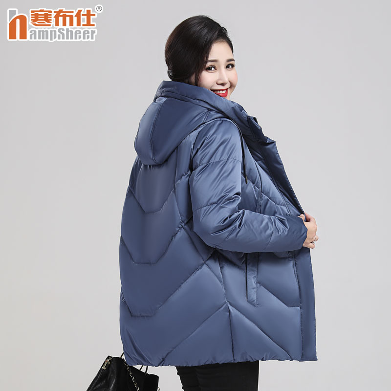 寒布仕中长加厚女士羽绒服白鹅绒宽松保暖冬季外套商场专柜同款