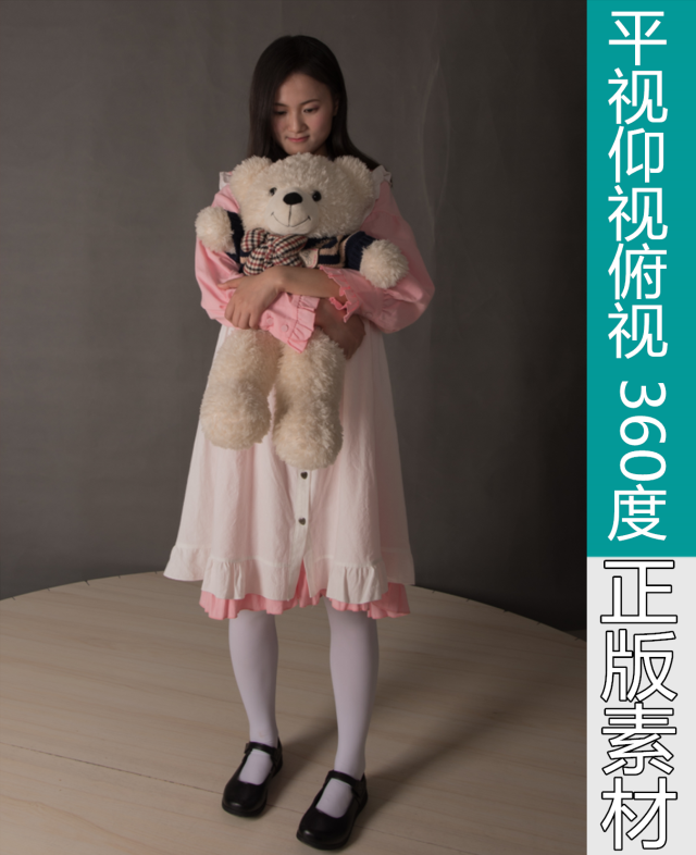 艺用人女站姿持物同姿态平视仰视俯视360多角度漫画cg参考素材