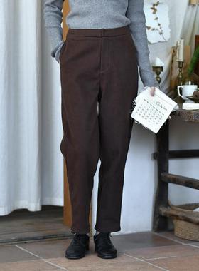 7-24QDK-267【夕颜】前世今生复古文艺简约厚实有型加绒小脚裤