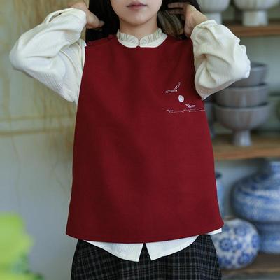 前世今生圆领无袖绣花马夹