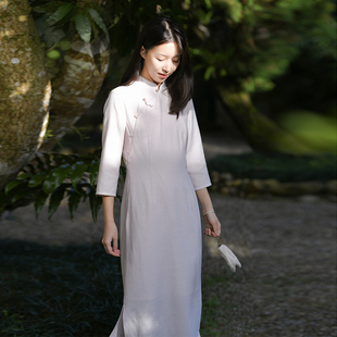 前世今生复古新中式 25CXC 082 飞霞 纯色旗袍 简约修身