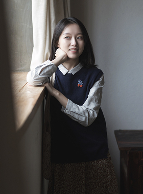 23QDM-001【秋果】前世今生复古温婉文艺绣花针织马夹