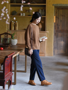 前世今生复古简约通勤文艺小脚裤 不.退换6 云海间 282 23QDK