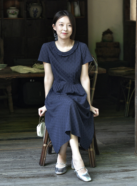 25CXC-328【云开月明】前世今生温婉浪漫减龄圆领花边领连衣裙