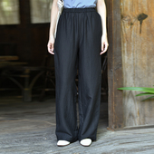 25CXK 前世今生复古简约通勤松紧腰直筒长裤 384 云散月明