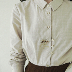 衬衫 22QDA 前世今生复古温婉文艺翻领绣花长袖 烟凝暮景 184