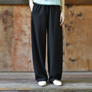 25CXK-423【诗家清景】前世今生简约休闲松紧腰针织直筒裤