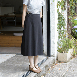 前世今生简约通勤文艺百搭黑色A版 晚晴 黑色半身裙 347 24CXC