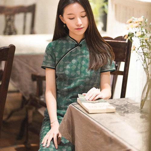 18cxc-131【碧瑶】复古斜襟短袖