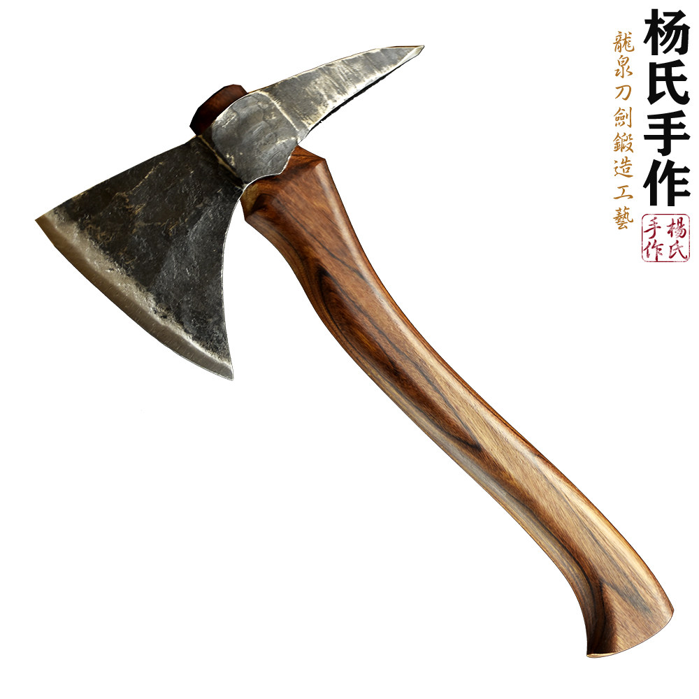 龙泉手工夹钢锻打斧头斧子户外开山砍柴纯钢劈柴砍树全钢木工专用图片