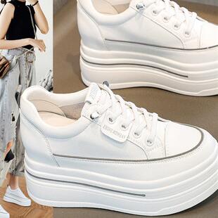 真皮新款 9cm松糕厚底2025春季 网面 女内增高女鞋 官网品牌板鞋