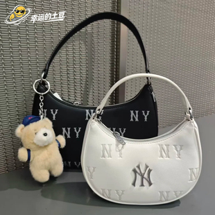 MLB 女子NY钻石老花休闲时尚腋下包手拎单肩斜挎包3ACRMM16N