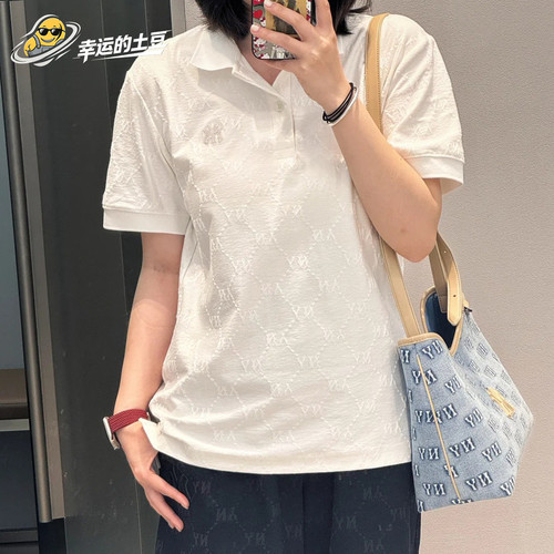 MLB 26年夏季男女同款运动休闲棉质翻领短袖POLO衫3APQM0163