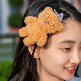 北京环球影城代购正品小黄人周边tim熊蝴蝶毛绒玩偶发夹tim熊发饰