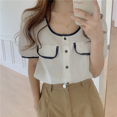 Real shot real price summer new niche design Korean simple shirt