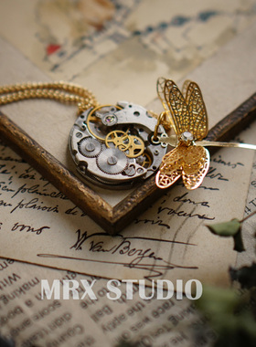 原创蜻蜓分体蒸汽朋克吊坠项链