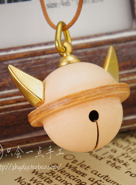 金角真皮铆钉牛皮项链车饰挂件