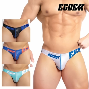 现货日本EGDE男低腰前卫设计防透三角泳裤涤纶氨纶弹力带抽绳3853