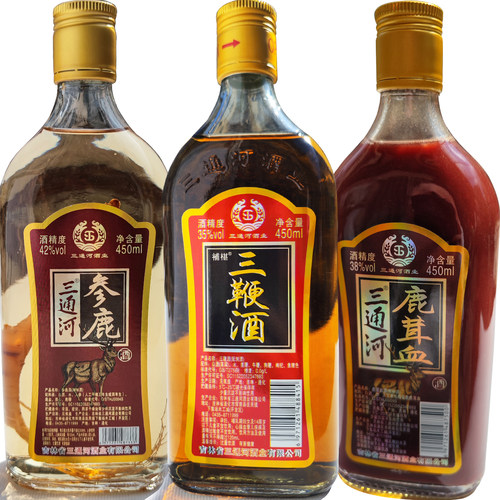 三通河三鞭酒450ml参鹿鹿茸血酒