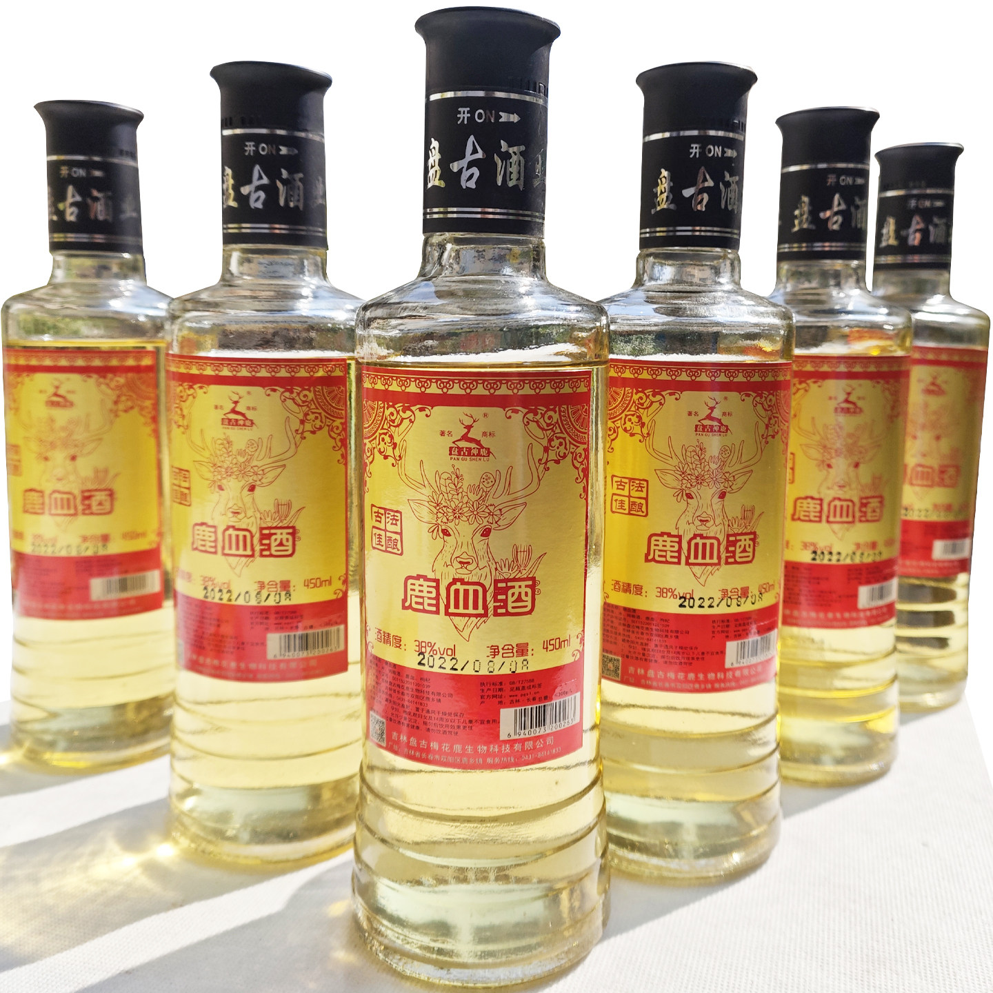 盘古神鹿38°鹿血酒450ml瓶装东北特产酒馈赠长辈纯粮酒口粮酒