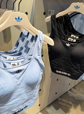 Adidas三叶草正品女子logo印花运动休闲背心KB6420 KB6421 KB6422