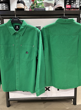 正品CONVERSE匡威 绿色男工装风多口袋衬衫夹克外套 10026908-A02
