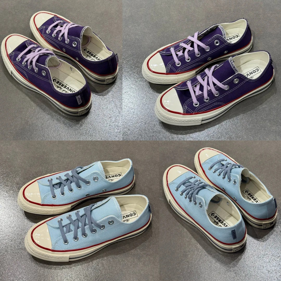 正品converse匡威1970S紫色灰蓝色撞色低帮帆布鞋A18856C A18855C