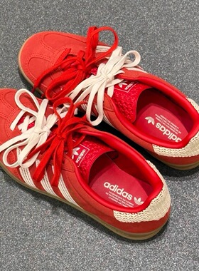 Adidas三叶草GAZELLE INDOOR女子蕾丝三条纹运动板鞋JI2755JI2756