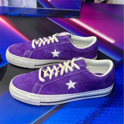 Converse低帮紫色帆布鞋