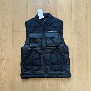 Converse匡威男女立领保暖黑色羽绒背心马甲10021979-A01