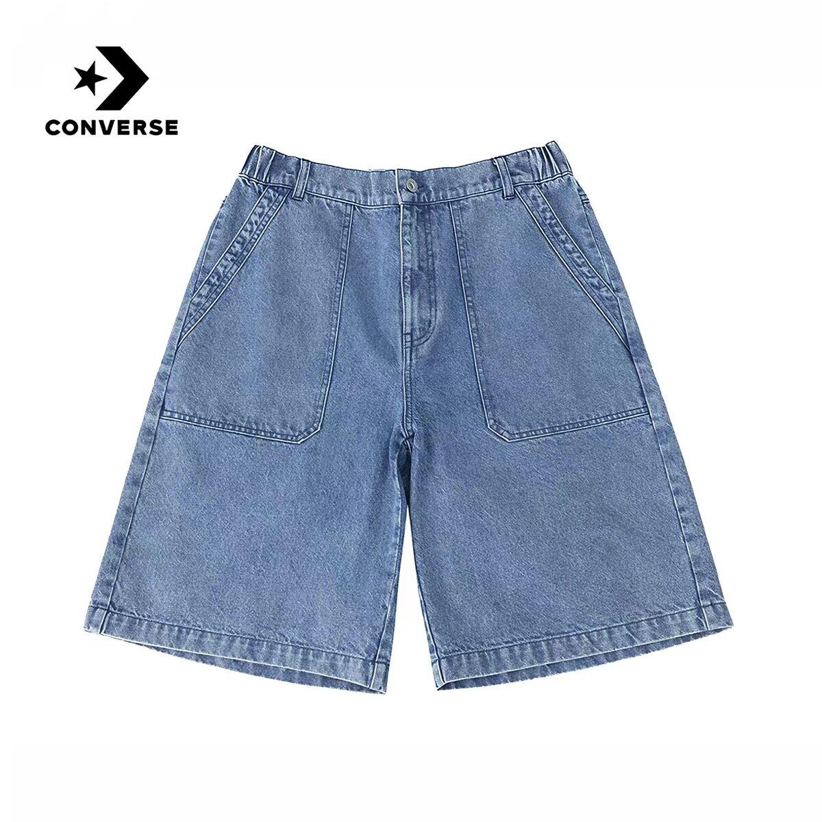 Converse匡威2026夏季男士运动裤休闲大口袋牛仔短裤 MCJ761-UHA